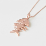 Fish Bone Pendant - Silver Fish Necklace - Silver Fish Bone Necklace