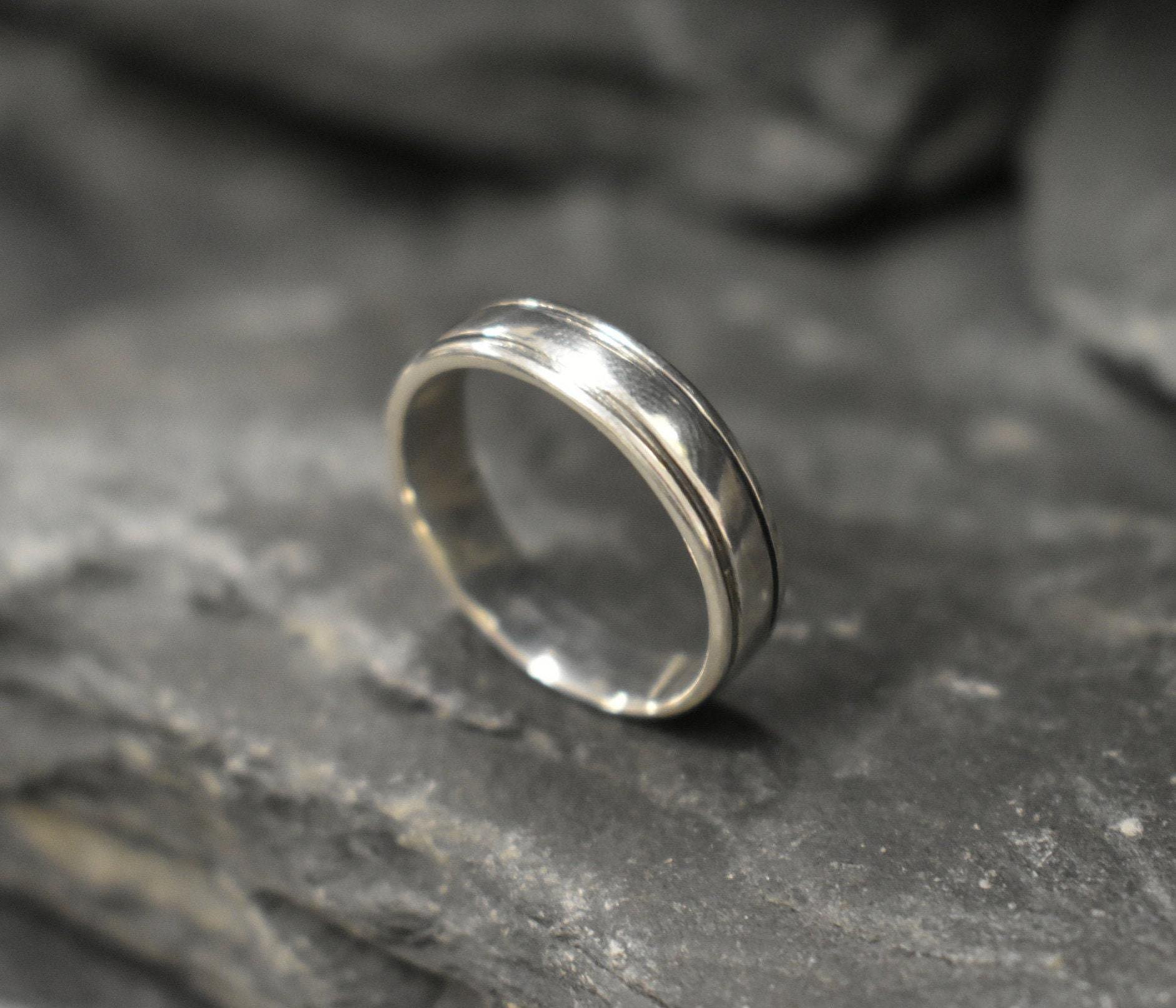 Silver Unisex Band, Sterling Silver Band, Wedding Band, Vintage Band, Oxidised Silver Band, Artistic Band, Solid Silver Ring, Silver Ring