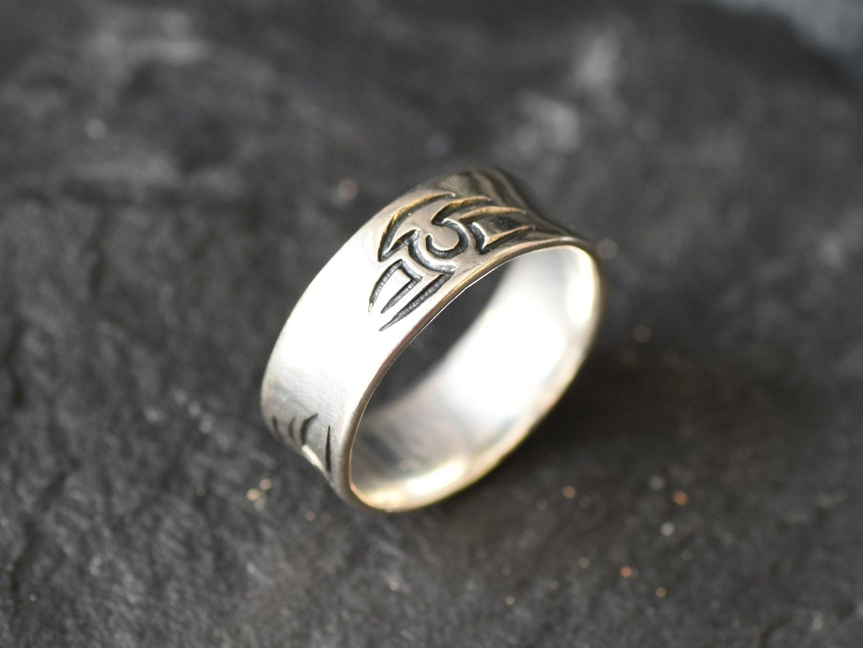 Chunky Silver Ring, Tribal Ring, Unisex Ring, Silver Band, Statement Ring, Unisex Jewelry, Artisan Jewelry, Solid Silver Ring, 925 Silver