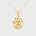 Gold Spiral Necklace - Gold Vermeil Pendant, Artistic Gold Necklace made in 18k Gold Vermeil. Ideal for everyday wear and perfect for birthday gifting and special occasions.