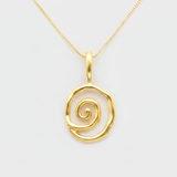 Gold Spiral Necklace - Gold Vermeil Pendant, Artistic Gold Necklace made in 18k Gold Vermeil. Ideal for everyday wear and perfect for birthday gifting and special occasions.