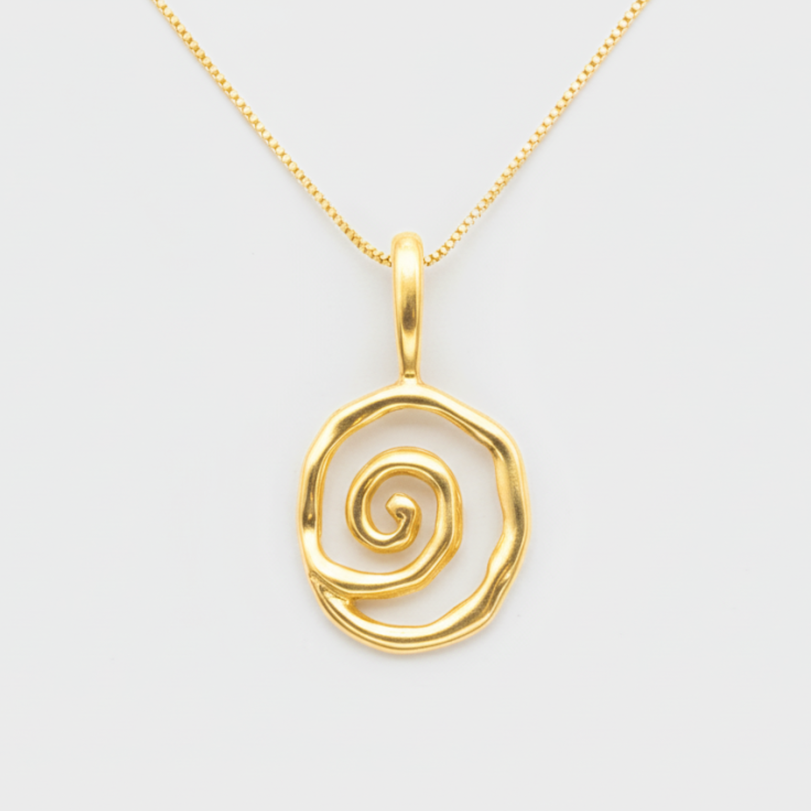 Gold Spiral Necklace - Gold Vermeil Pendant, Artistic Gold Necklace made in 18k Gold Vermeil. Ideal for everyday wear and perfect for birthday gifting and special occasions.