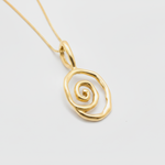 Gold Spiral Necklace - 18k Gold Vermeil Pendant, a stylish choice for casual wear and a thoughtful gift for loved ones.