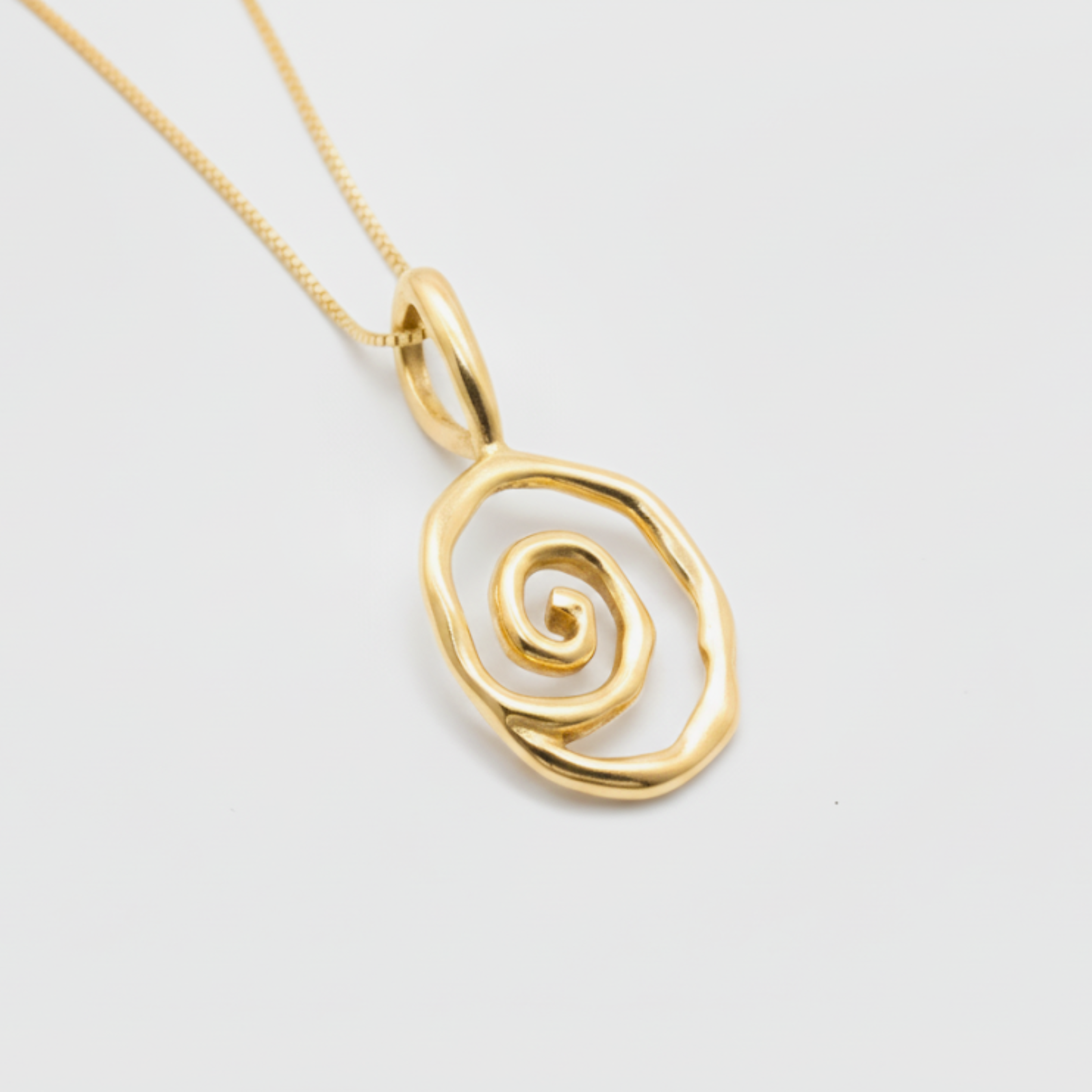 Gold Spiral Necklace - 18k Gold Vermeil Pendant, a stylish choice for casual wear and a thoughtful gift for loved ones.