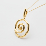 Artistic Gold Necklace - Gold Vermeil Spiral Pendant, ideal for gifting, everyday elegance, and memorable occasions.
