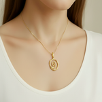 Elegant Gold Spiral Pendant - 18k Gold Vermeil Necklace, perfect for daily wear and special celebrations.