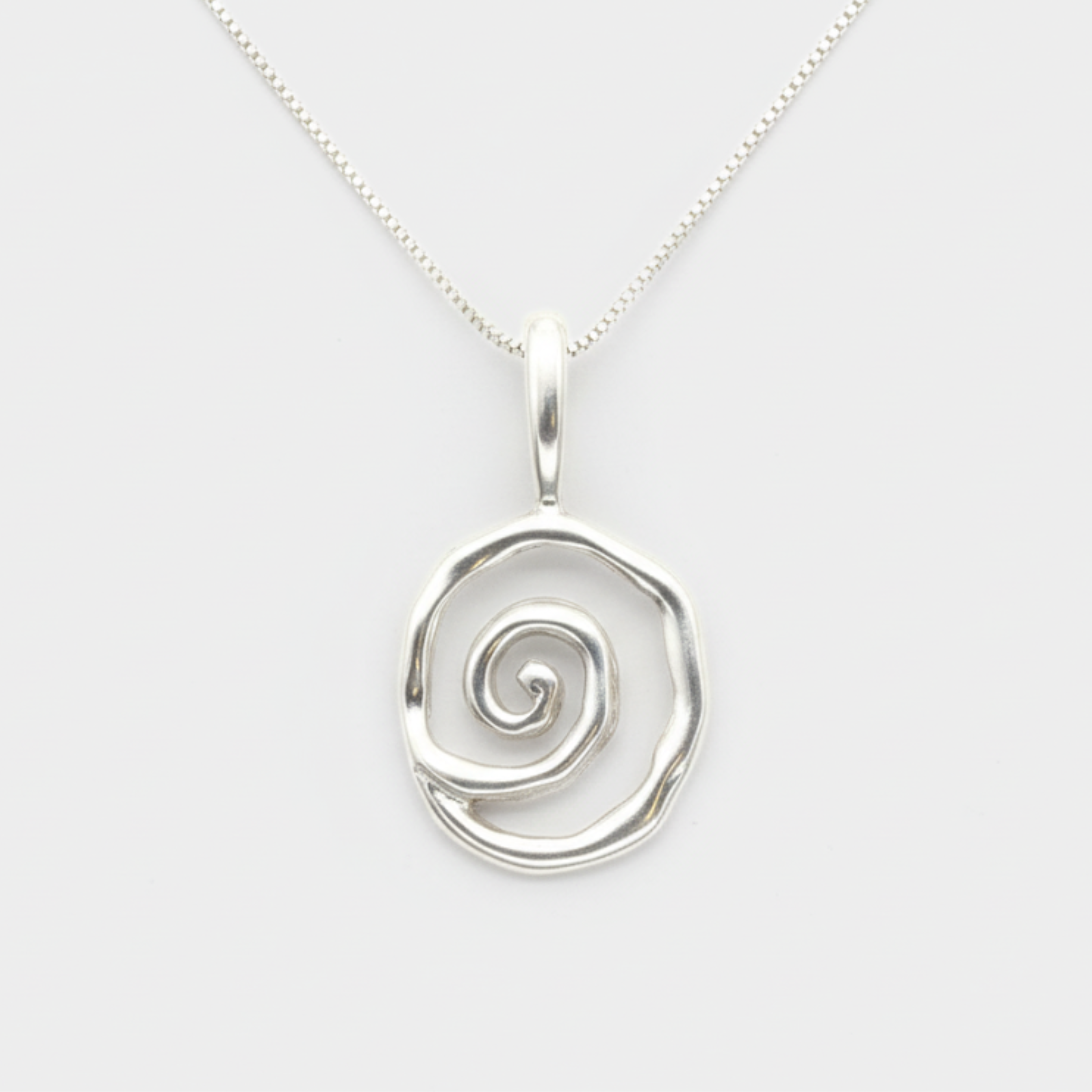 Spiral Necklace - Silver Spiral Pendant - Statement Silver Necklace made in 925 Sterling Silver. Ideal for everyday wear and perfect for birthday gifting and special occasions.