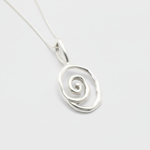 Stylish silver spiral pendant necklace, crafted in 925 sterling silver, ideal for enhancing your accessory collection.
