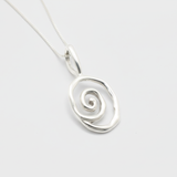 Stylish silver spiral pendant necklace, crafted in 925 sterling silver, ideal for enhancing your accessory collection.