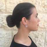 Silver Swirl Earrings - Large Round Earrings - Vintage Boho Earrings