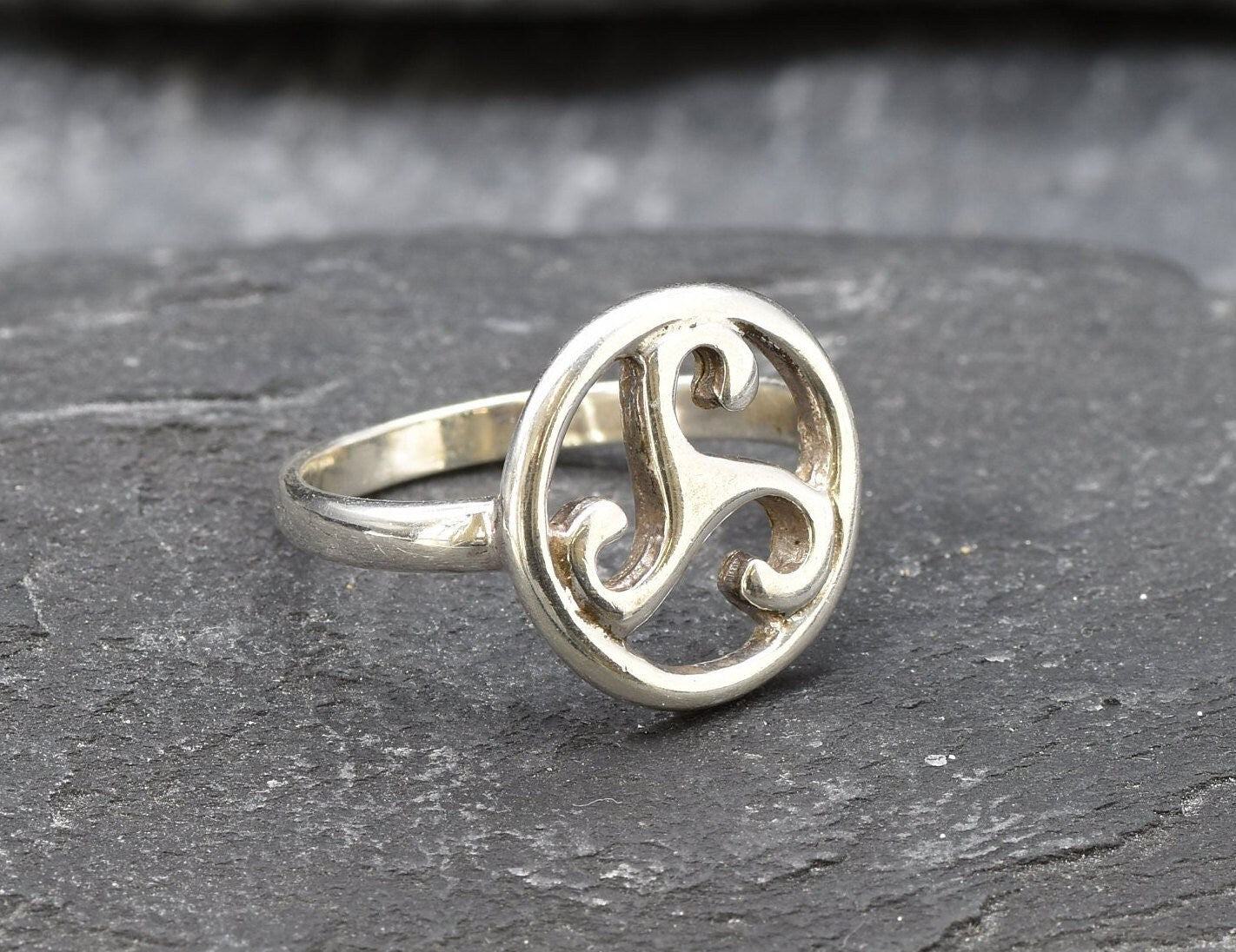 Triskelion Ring, Triskele Ring, Celtic Ring Symbol, Triple Spiral Ring, Symbolic Ring, Solid Silver Ring, Ancient Ring, Sterling Silver Ring