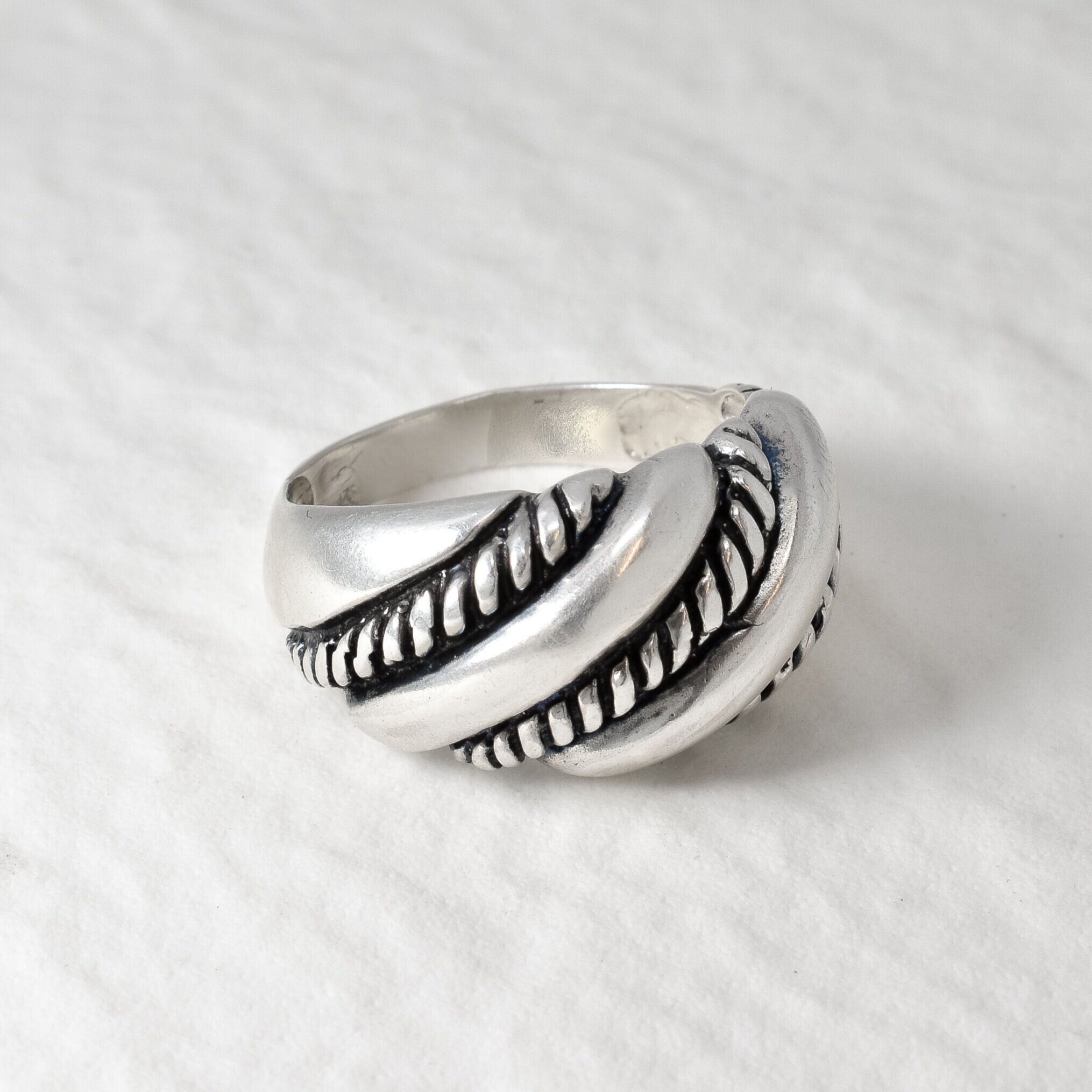 Silver Chunky Ring, Braided Ring, Statement Ring, Intertwined Ring, Large Silver Ring, Dome Ring, Twisted Ring, Sterling Silver, Wide Ring