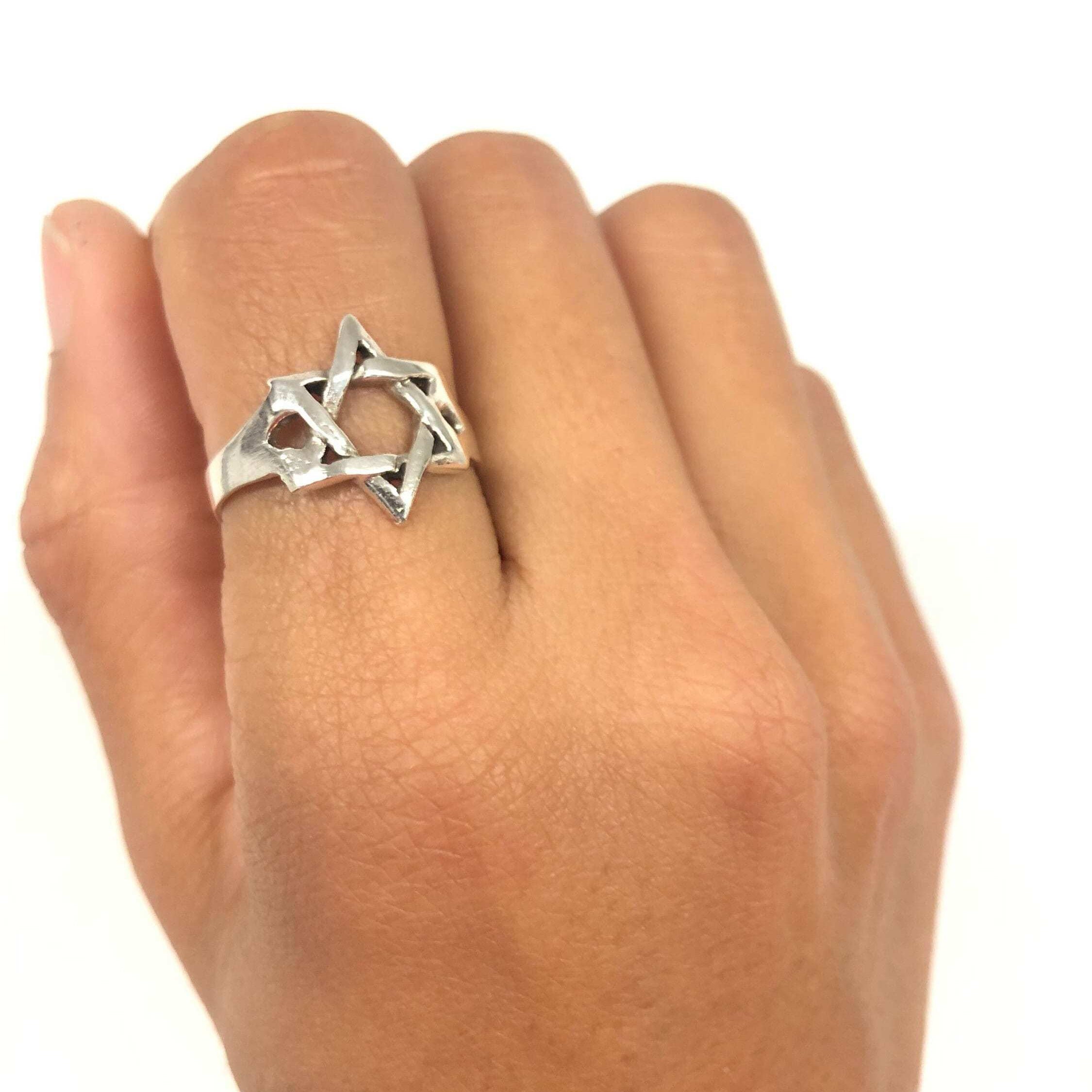 Star Ring, Star of David, Silver Star Ring, Jewish Ring, Six-Pointed Star, Jewish Star Ring, Solid Silver, Symbolic Ring, Sterling Silver