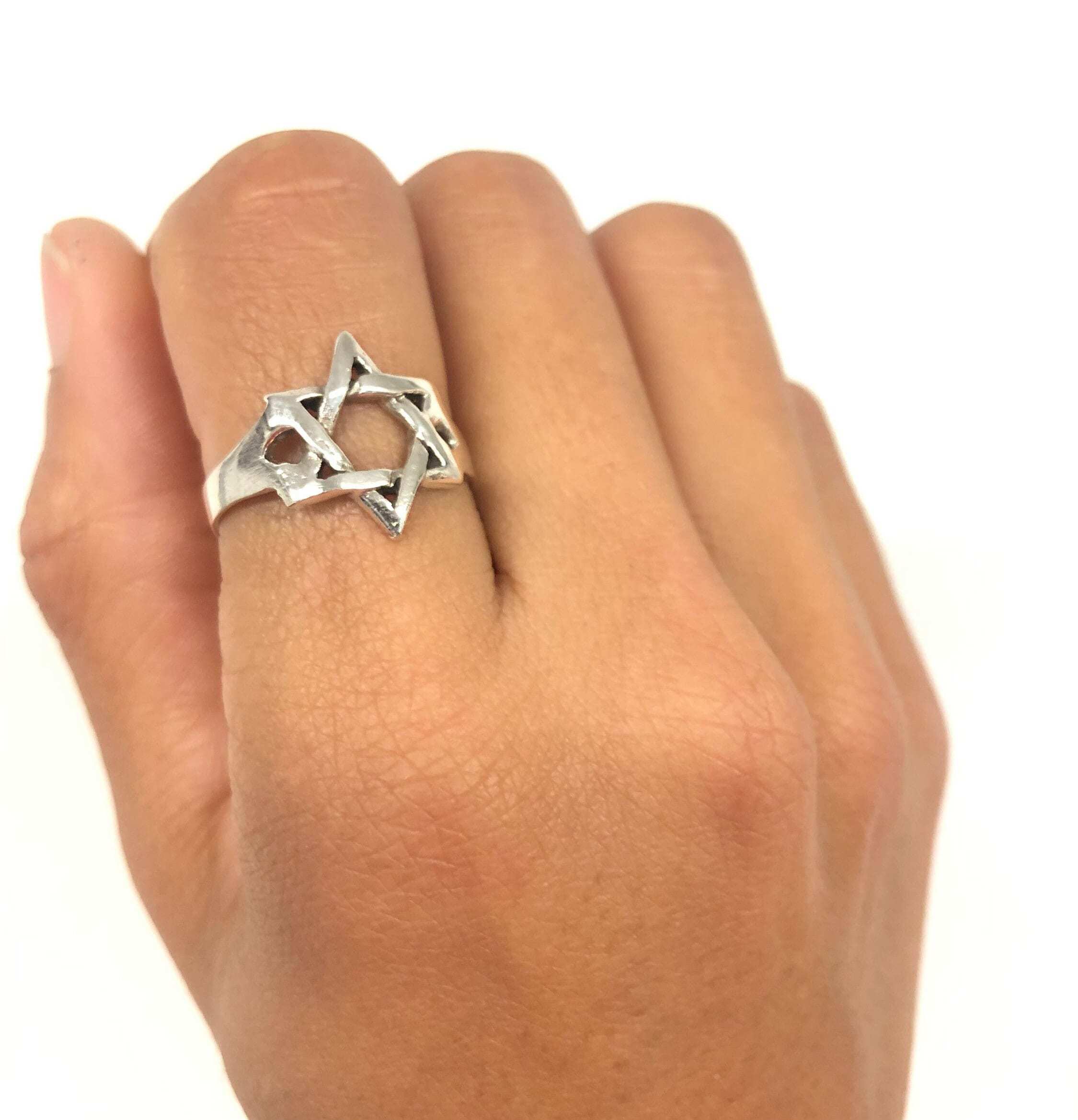 Star Ring, Star of David, Silver Star Ring, Jewish Ring, Six-Pointed Star, Jewish Star Ring, Solid Silver, Symbolic Ring, Sterling Silver