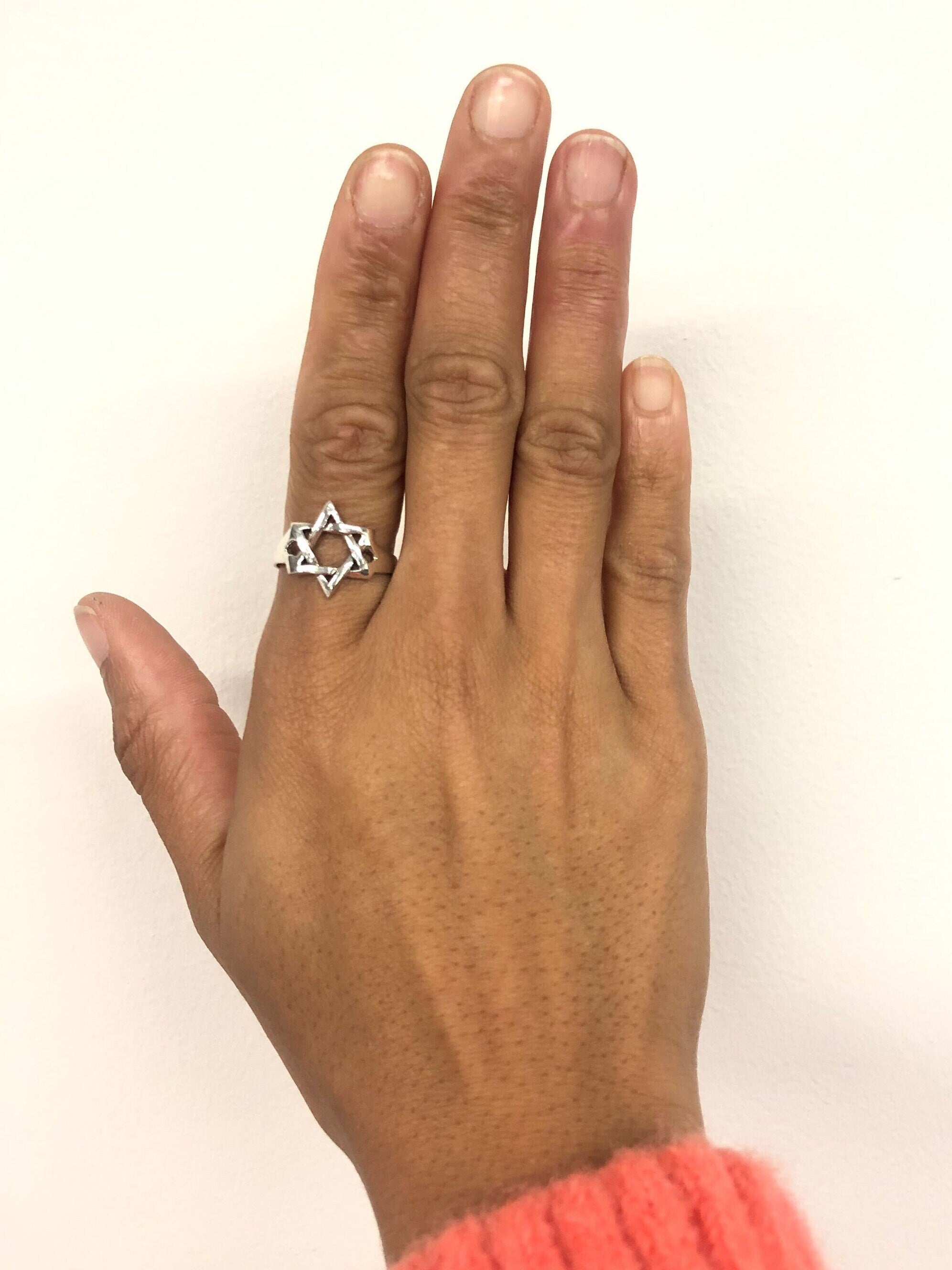 Star Ring, Star of David, Silver Star Ring, Jewish Ring, Six-Pointed Star, Jewish Star Ring, Solid Silver, Symbolic Ring, Sterling Silver