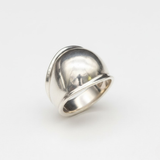 Sleek Silver Dome Ring - Wide and Bold Design in 925 Sterling Silver, great for everyday use and gifting for any occasion.