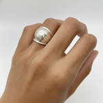 Sterling Silver Dome Ring - Stylish Wide Chunky Design, perfect for daily wear and special celebrations.