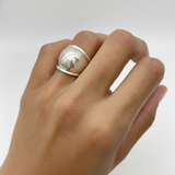 Sterling Silver Dome Ring - Stylish Wide Chunky Design, perfect for daily wear and special celebrations.