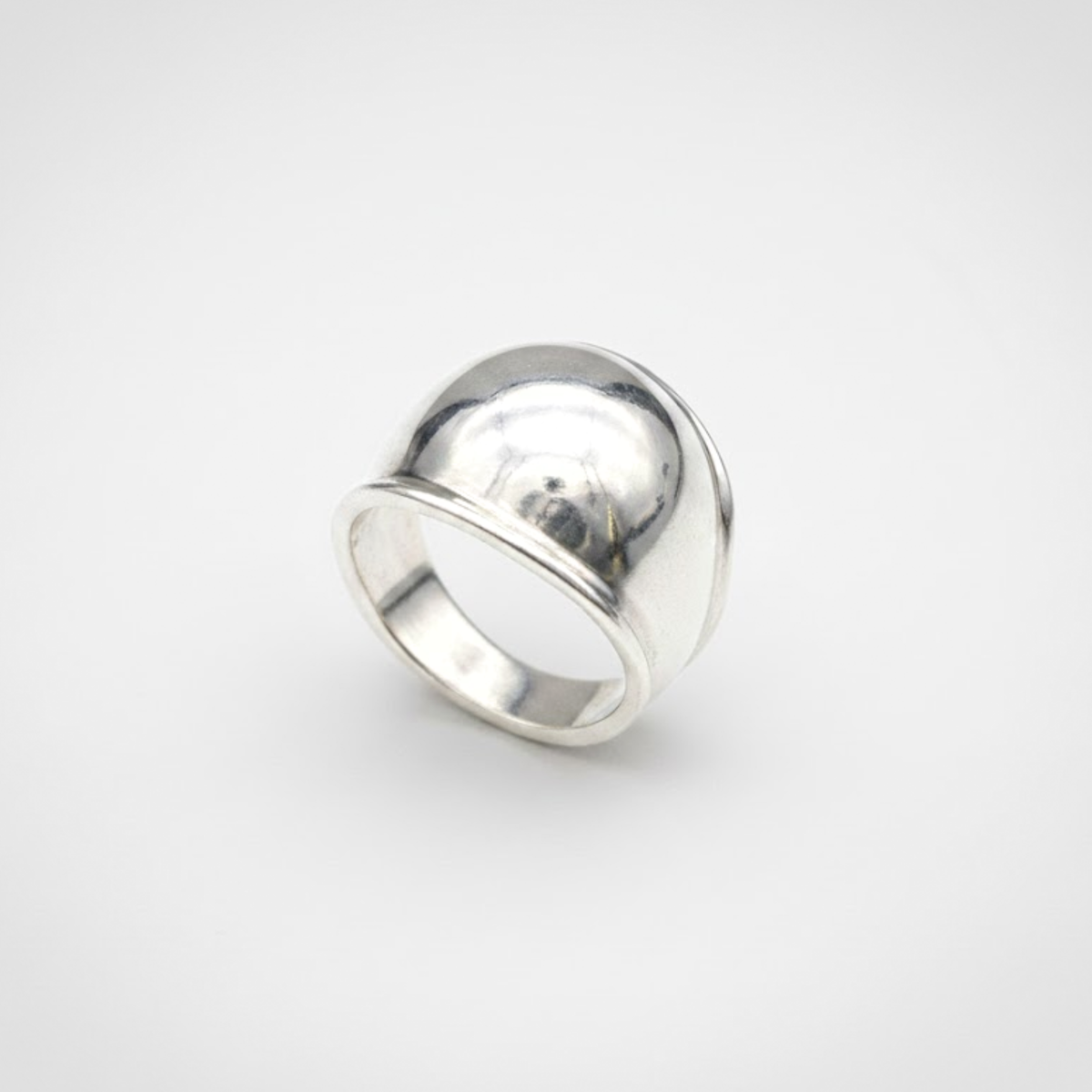 Silver Dome Ring - Wide Silver Ring - Silver Chunky Ring – Adina 