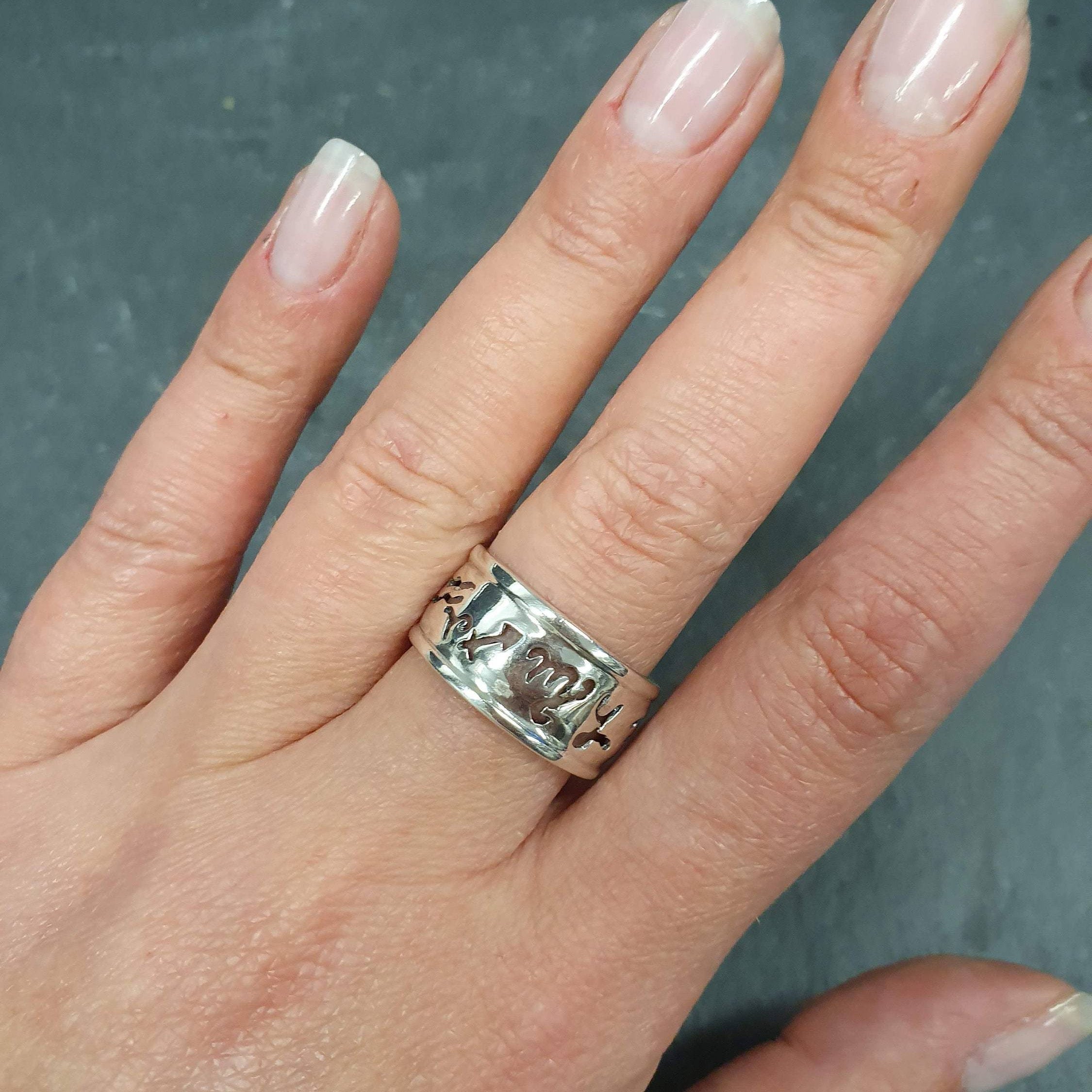 Zodiac Sign Ring, Zodiac Band, Symbolic Ring, Astrology Ring, Sign Ring, Solid Silver Ring, Sterling Silver Band, Silver Astrological Band