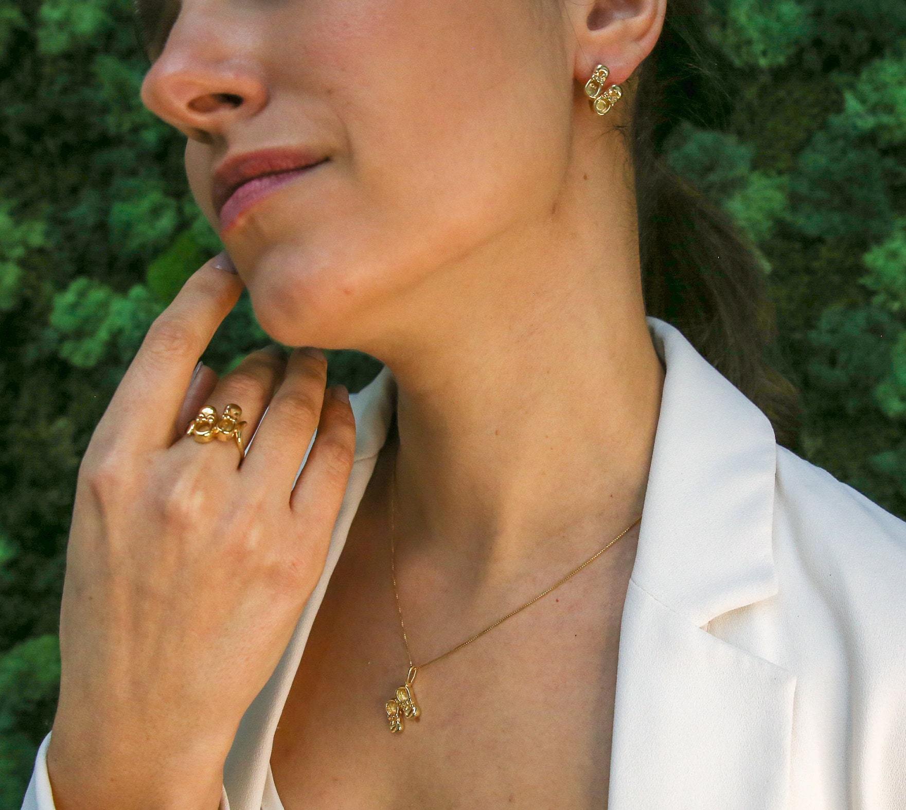 Gold Shoe Earrings, Boots Studs, Gold Plated Earrings, Ribbon Earrings, Cute Stud Earrings, Dainty Earrings, Baby Earrings, Vermeil Earrings