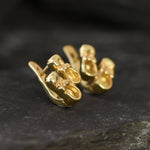 Gold Shoe Earrings, Boots Studs, Gold Plated Earrings, Ribbon Earrings, Cute Stud Earrings, Dainty Earrings, Baby Earrings, Vermeil Earrings
