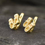 Gold Shoe Earrings, Boots Studs, Gold Plated Earrings, Ribbon Earrings, Cute Stud Earrings, Dainty Earrings, Baby Earrings, Vermeil Earrings