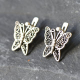 Butterfly Earrings, Artistic Earrings, Butterfly Studs, Pretty Stud Earrings, Silver Vintage Studs, Solid Silver Studs, Cute Animal Studs