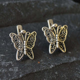 Butterfly Earrings, Artistic Earrings, Butterfly Studs, Pretty Stud Earrings, Silver Vintage Studs, Solid Silver Studs, Cute Animal Studs