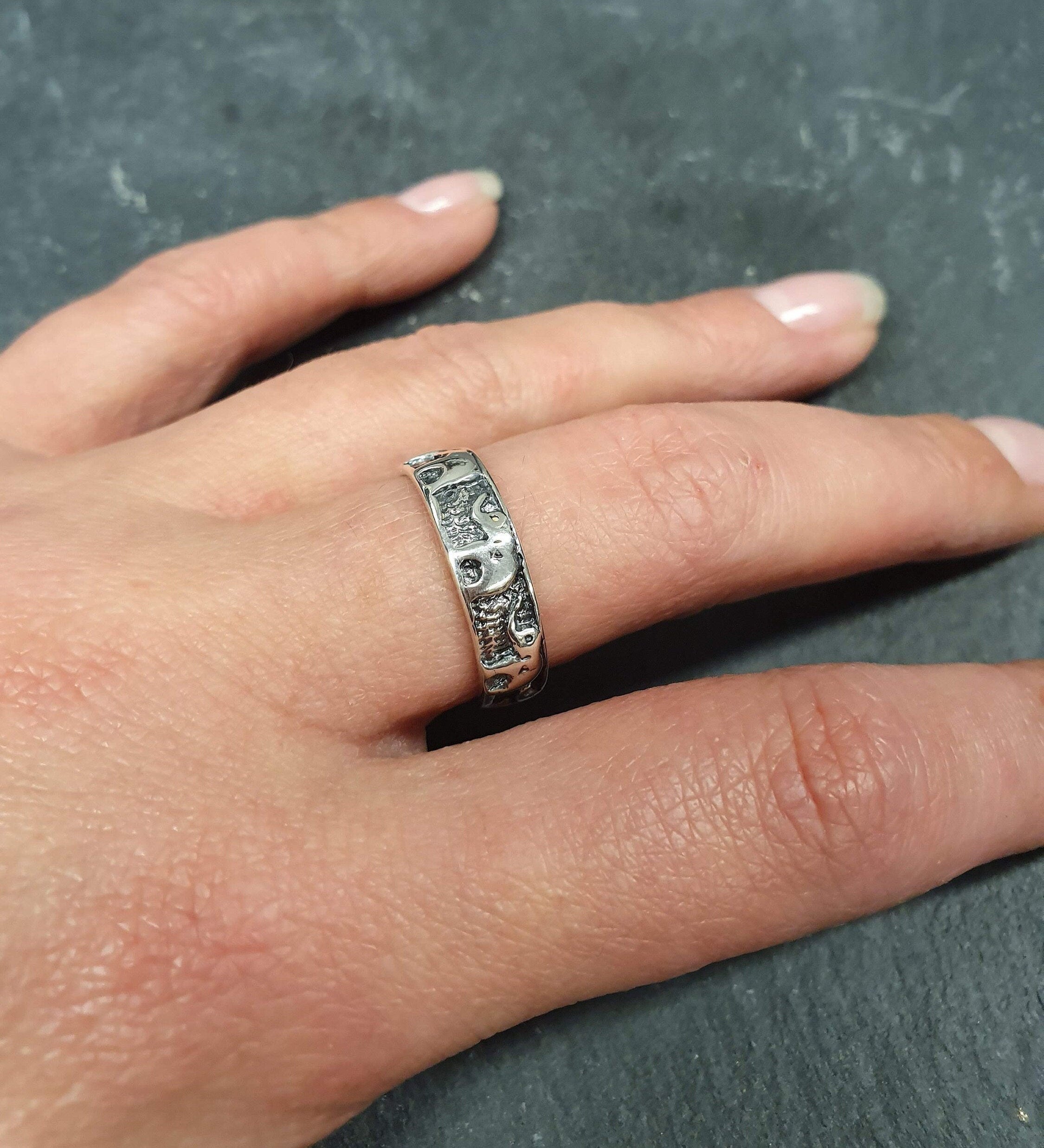 Gold Elephant Ring, Elephant Band, Gold Plated Ring, Thick Band, Animal Ring, Lucky Ring, Oriental Ring, Stackable Band, Gold Vermeil Ring(2)