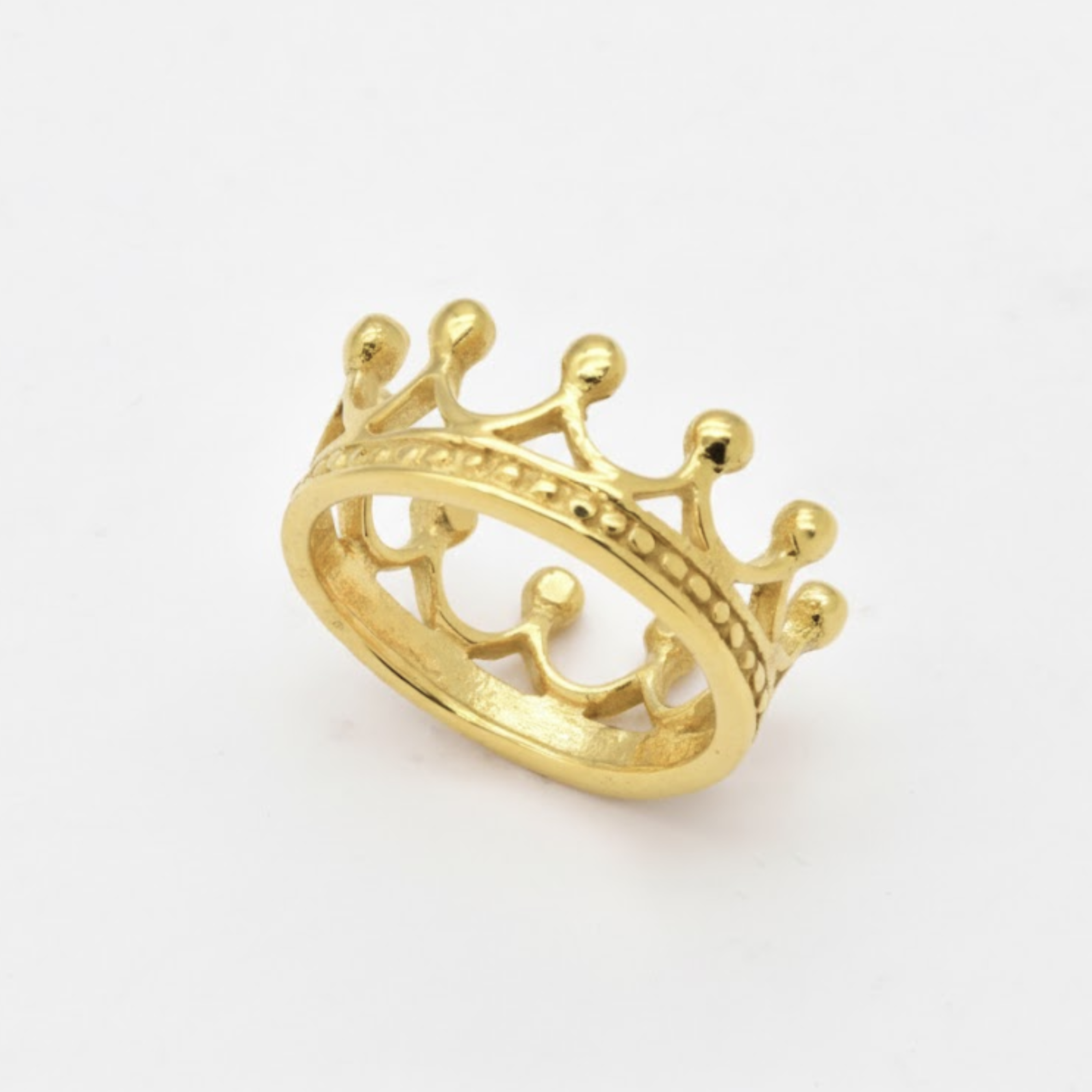 Gold Crown Ring - Gold Queen Ring, Gold Tiara Ring made in 18k Gold Vermeil. Ideal for everyday wear and perfect for birthday gifting and special occasions.