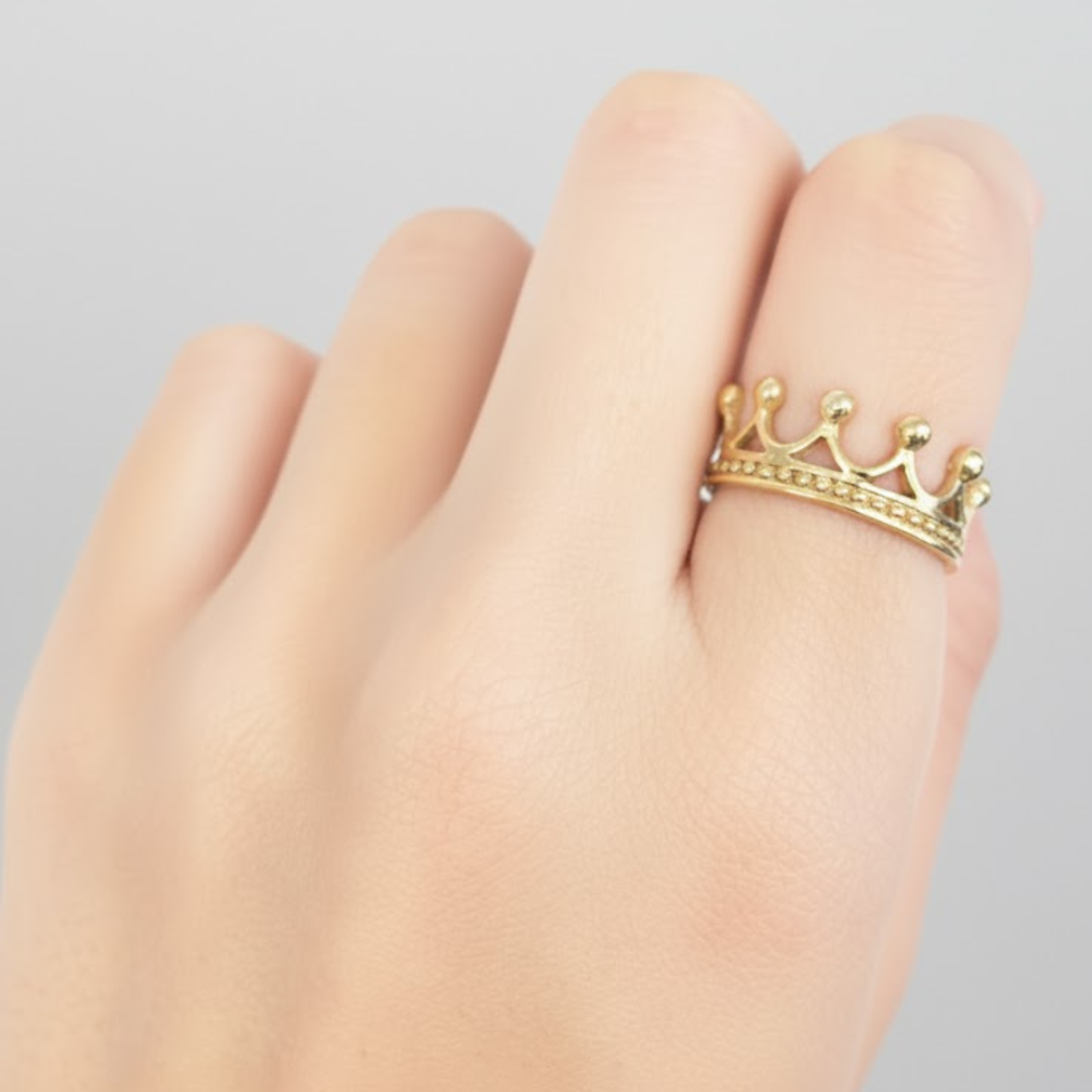 Gold Crown Ring - Elegant 18k Gold Vermeil designed for daily wear, perfect as a gift for birthdays and special events.