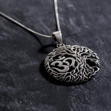 Silver Tree Pendant, Solid Silver, Om Pendant, Round Silver Pendant, Silver Pendant, Statement Pendant, Unique Pendant, Sterling Silver