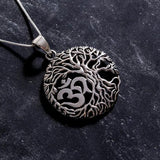 Silver Tree Pendant, Solid Silver, Om Pendant, Round Silver Pendant, Silver Pendant, Statement Pendant, Unique Pendant, Sterling Silver