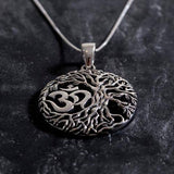 Silver Tree Pendant, Solid Silver, Om Pendant, Round Silver Pendant, Silver Pendant, Statement Pendant, Unique Pendant, Sterling Silver