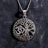 Silver Tree Pendant, Solid Silver, Om Pendant, Round Silver Pendant, Silver Pendant, Statement Pendant, Unique Pendant, Sterling Silver