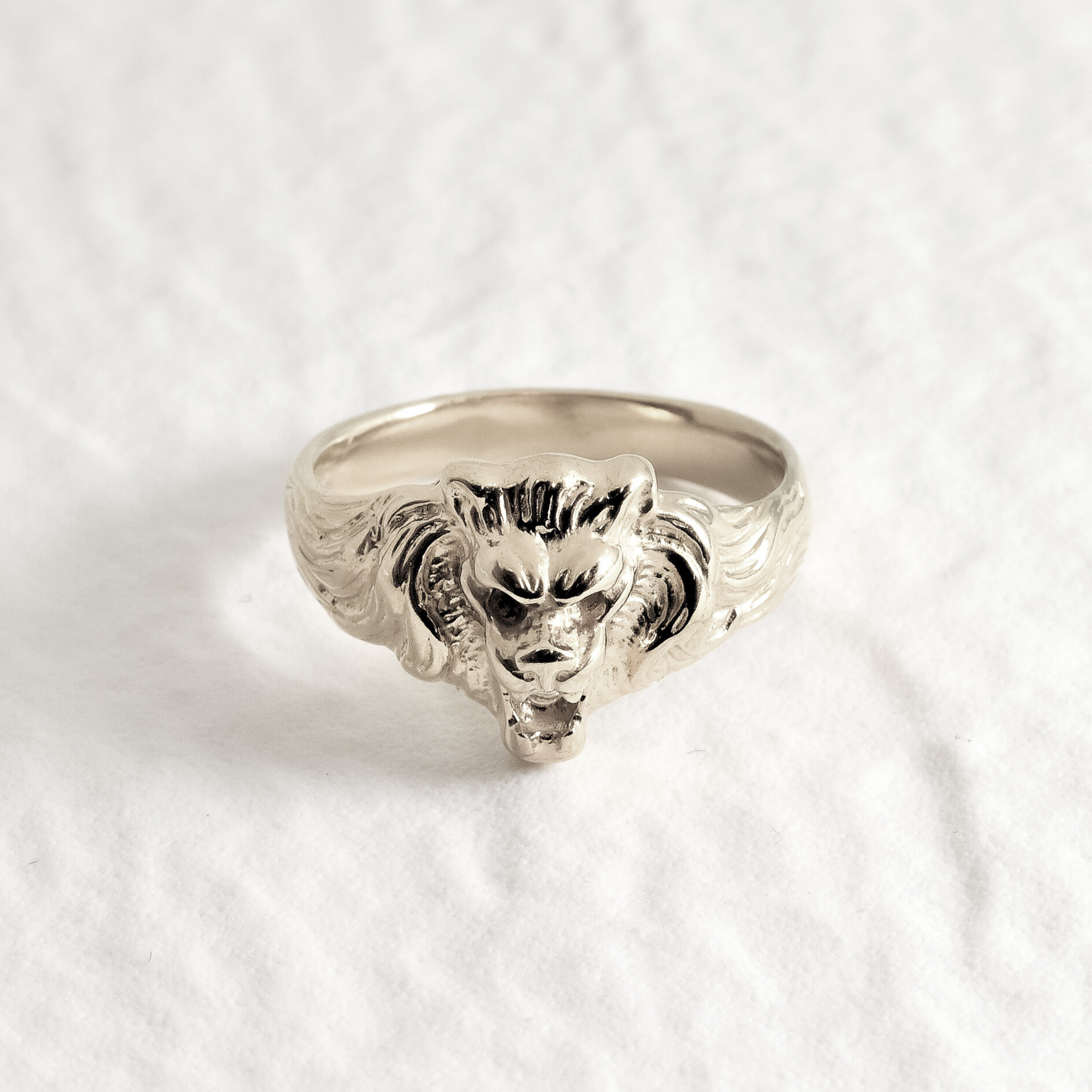 Silver Lion Ring - Lion Head Ring - Silver Animal Ring