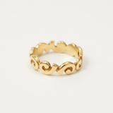 Gold Spiral Ring - Gold Wavy Ring, Gold Artistic Ring made in 18k Gold Vermeil. Ideal for everyday wear and perfect for birthday gifting and special occasions.