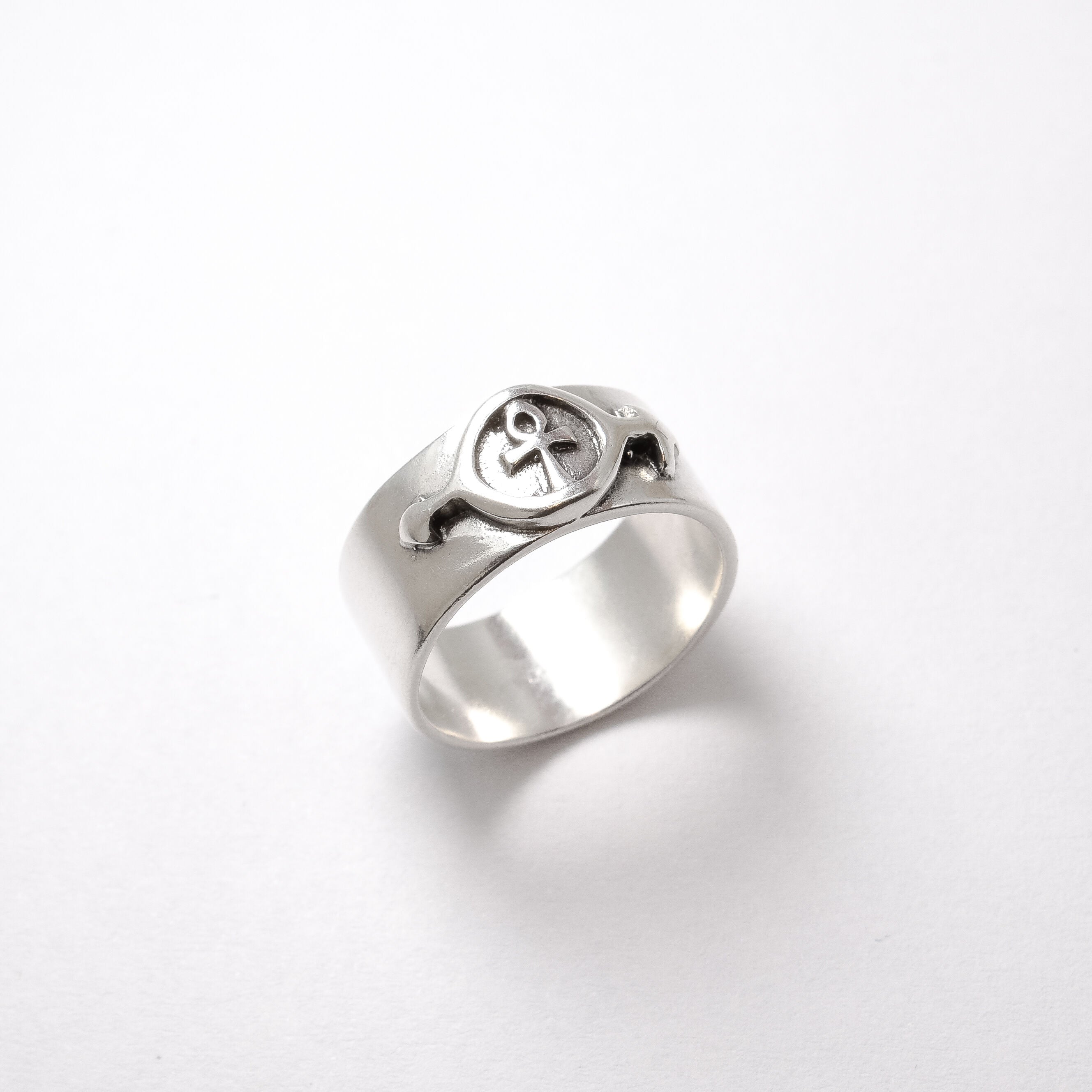 Ankh Ring, Egyptian Ring, Glyph Symbol Ring, Wide Band, Solid Silver Ring, Sturdy Ring, Thick Band, 925 Sterling Silver Ring, Key of Life