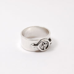 Ankh Ring, Egyptian Ring, Glyph Symbol Ring, Wide Band, Solid Silver Ring, Sturdy Ring, Thick Band, 925 Sterling Silver Ring, Key of Life
