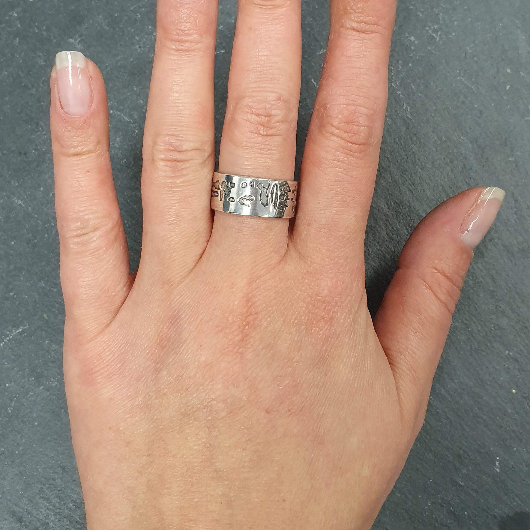 Egyptian Ring, Symbolic Ring, Statement Ring, Tribal Ring, Vintage Silver Ring, Thick Band, Egyptian Style Ring, Solid Silver Ring, Silver