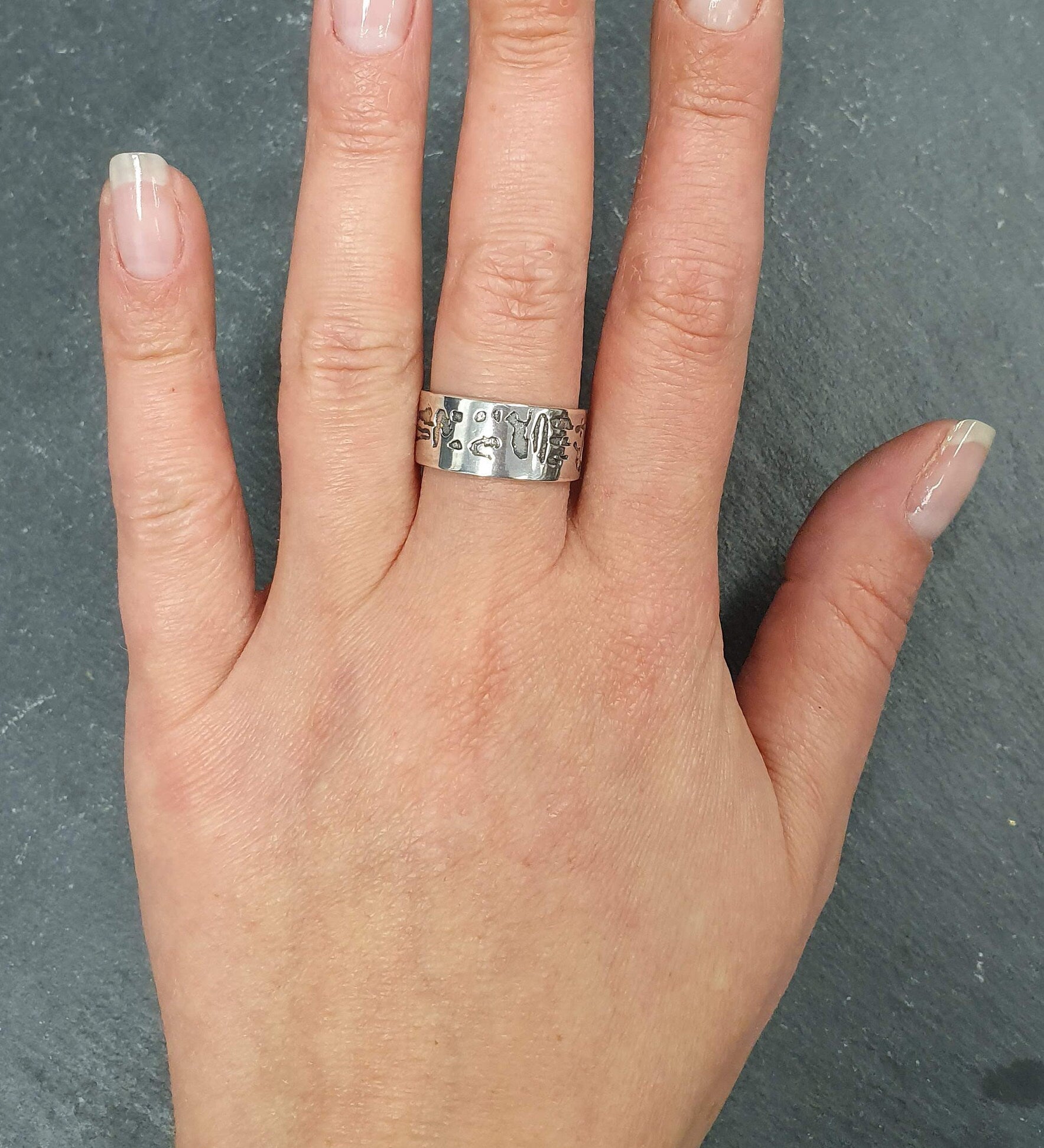 Egyptian Ring, Symbolic Ring, Statement Ring, Tribal Ring, Vintage Silver Ring, Thick Band, Egyptian Style Ring, Solid Silver Ring, Silver