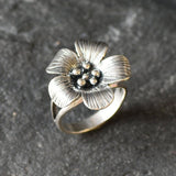 Silver Flower Ring - Silver Daisy Ring - Large Flower Ring