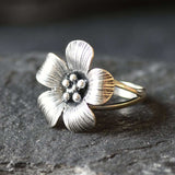 Silver Flower Ring - Silver Daisy Ring - Large Flower Ring