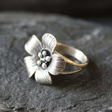 Silver Flower Ring - Silver Daisy Ring - Large Flower Ring