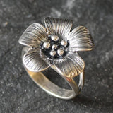 Silver Flower Ring - Silver Daisy Ring - Large Flower Ring