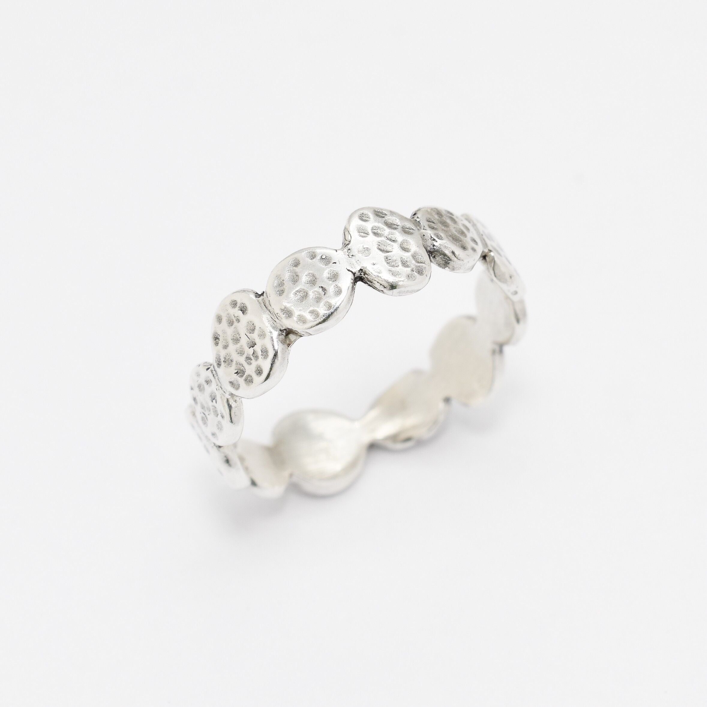 Gold Hammered Ring, Bubble Band, Wide Bubble Ring, Boho Band, Stackable Ring, Bohemian Ring, Everyday Ring, Sturdy Band, 18k Gold Vermeil(2)