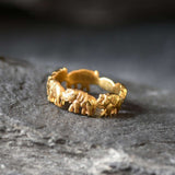 Gold Elephant Band, Elephant Ring, Gold Plated Band, Oriental Ring, Lucky Ring, Animal Ring, Gold Boho Ring, Vintage Band, Gold Vermeil Ring