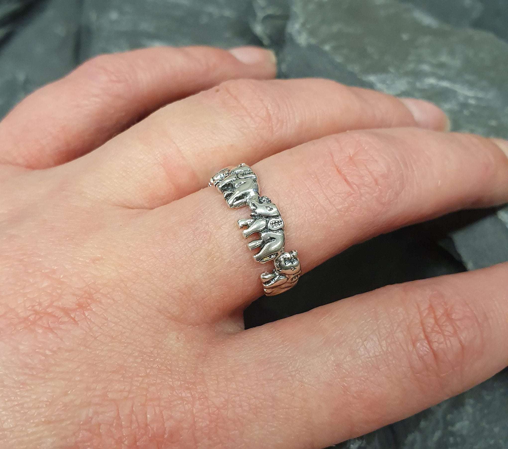 Gold Elephant Band, Elephant Ring, Gold Plated Band, Oriental Ring, Lucky Ring, Animal Ring, Gold Boho Ring, Vintage Band, Gold Vermeil Ring(2)