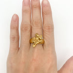 Gold Angel Ring, Angelic Ring, Cupid Ring, Saint Ring, Statement Ring, Religious Ring, Gold Vermeil Ring, Gold Plated Ring, Angel Flute Ring